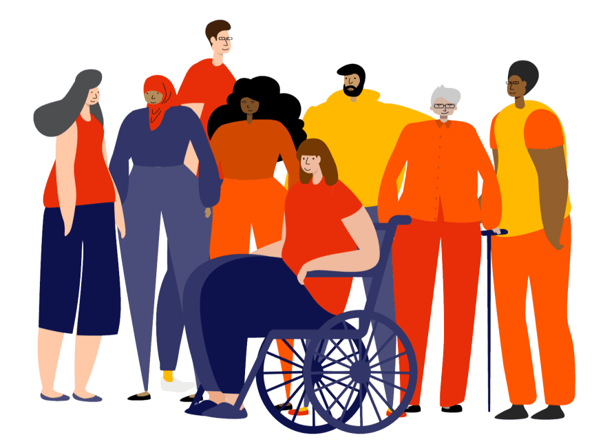 Members of the MS Society community at an event